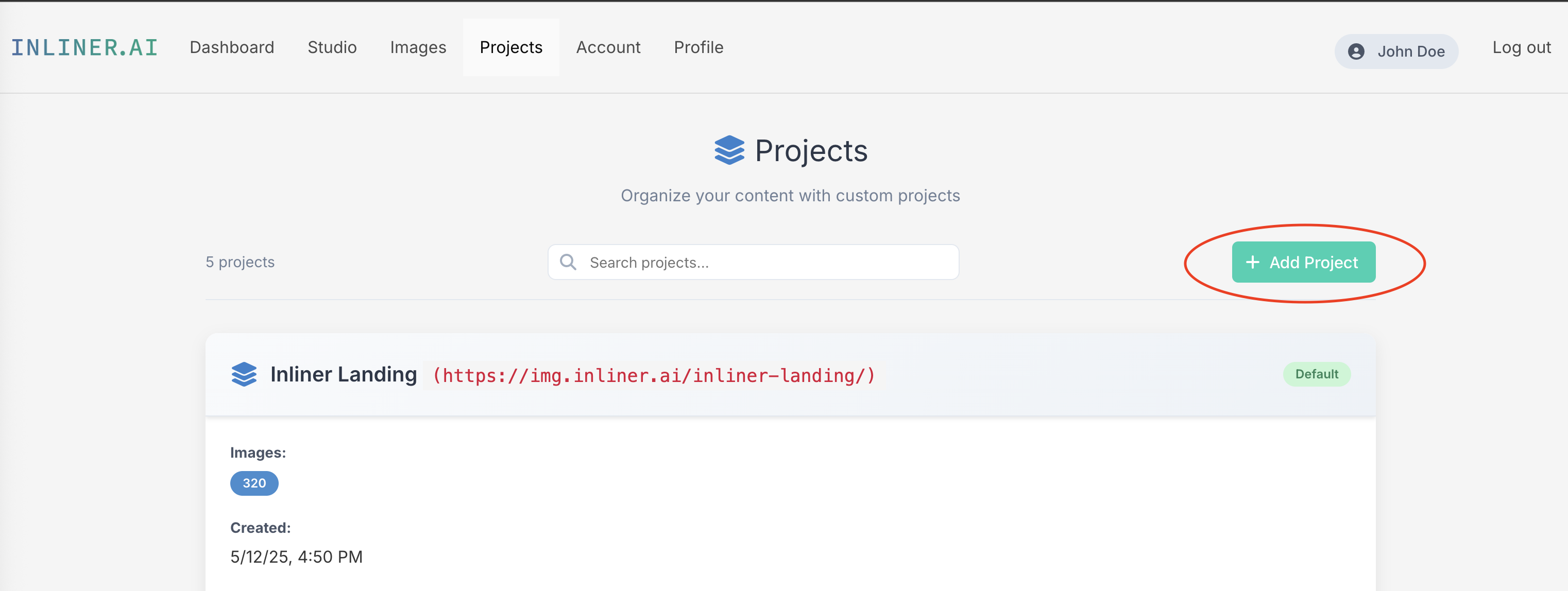 Create New Project modal